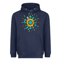 Navy gemstone sunflower Heavyweight Hoodie - Artiststas