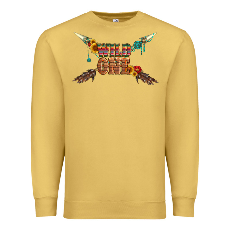 Wild One With Gemstone And Sunflower Premium Sweatshirt by Artiststas | Teevron