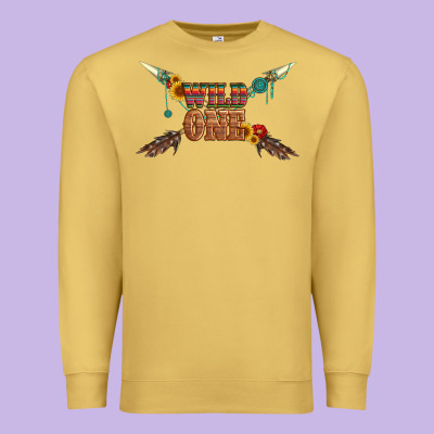 Wild One With Gemstone And Sunflower Premium Sweatshirt Designed By Artiststas
