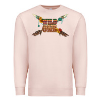 Pale Pink wild one with gemstone and sunflower Premium Sweatshirt - Artiststas