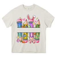 Cream easter teacher pencils Heavy Core Tee - Artiststas