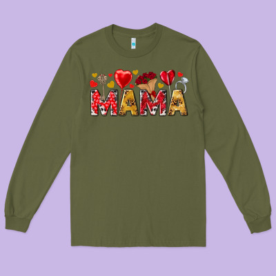 Valentine's Day Mama Mother's Day Long Sleeve Tee Designed By Howdyjamesfarm
