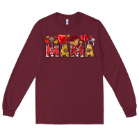 Burgundy Valentine's Day Mama Mother's Day Long Sleeve Tee - HowdyJamesFarm