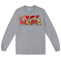 Heather Grey Valentine's Day Mama Mother's Day Long Sleeve Tee - HowdyJamesFarm