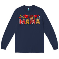 Navy Valentine's Day Mama Mother's Day Long Sleeve Tee - HowdyJamesFarm