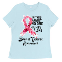 Baby Blue in this family fights alone breast cancer awareness Ladies Tee - Bettercallsaul