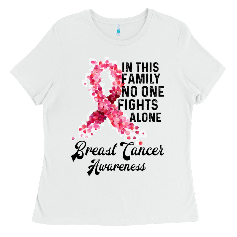 In This Family Fights Alone Breast Cancer Awareness Ladies Tee by Bettercallsaul | Teevron