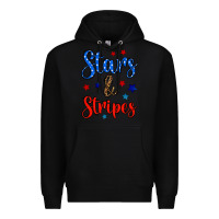 Black stars & stripes Premium Hoodie - BundleAndBundleShop