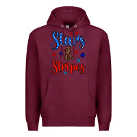 Burgundy stars & stripes Premium Hoodie - BundleAndBundleShop