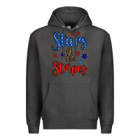 Charcoal Heather stars & stripes Premium Hoodie - BundleAndBundleShop