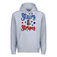 Heather Grey stars & stripes Premium Hoodie - BundleAndBundleShop