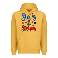 Mustard stars & stripes Premium Hoodie - BundleAndBundleShop