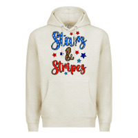 Oatmeal Heather stars & stripes Premium Hoodie - BundleAndBundleShop