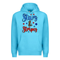 Ocean Blue stars & stripes Premium Hoodie - BundleAndBundleShop