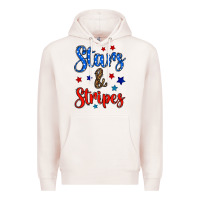 Pale Pink stars & stripes Premium Hoodie - BundleAndBundleShop