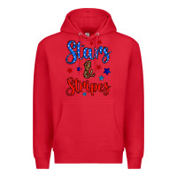 Red stars & stripes Premium Hoodie - BundleAndBundleShop