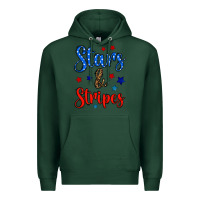 Sports Green stars & stripes Premium Hoodie - BundleAndBundleShop