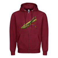 Burgundy mantis Zipper Hoodie - LillyAllenDesigns