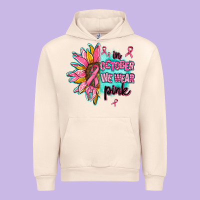 Sunflower In October We Wear Pink Urban Hoodie Designed By Adodesignshop