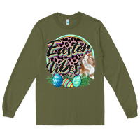 Army Green Easter vibes Easter Day Long Sleeve Tee - CowGirlArtShop