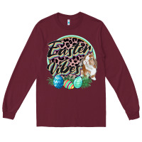 Burgundy Easter vibes Easter Day Long Sleeve Tee - CowGirlArtShop