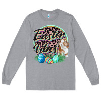 Heather Grey Easter vibes Easter Day Long Sleeve Tee - CowGirlArtShop
