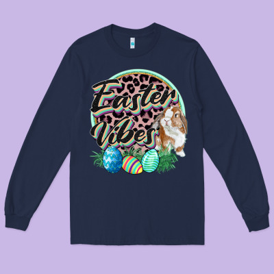Easter Vibes Easter Day Long Sleeve Tee Designed By Cowgirlartshop
