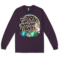 Plum Easter vibes Easter Day Long Sleeve Tee - CowGirlArtShop