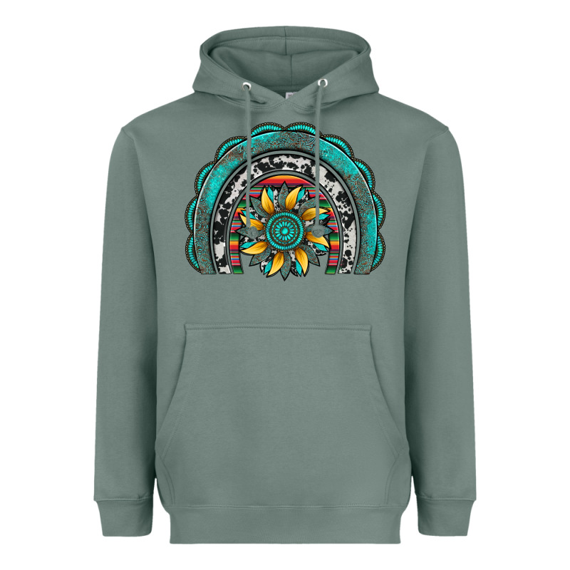 Gemstone Sunflower  Rainbow Heavyweight Hoodie by Artiststas | Teevron
