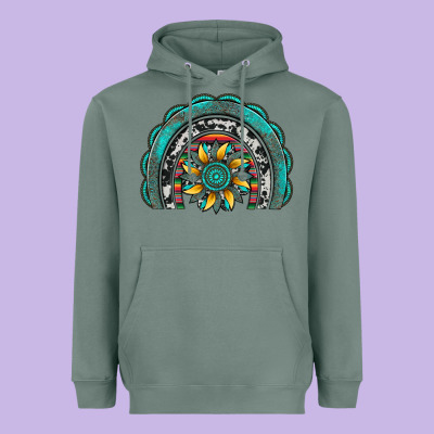 Gemstone Sunflower  Rainbow Heavyweight Hoodie Designed By Artiststas