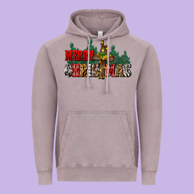 Merry Christmas  Cross Vintage Hoodie Designed By Cowgirlartshop