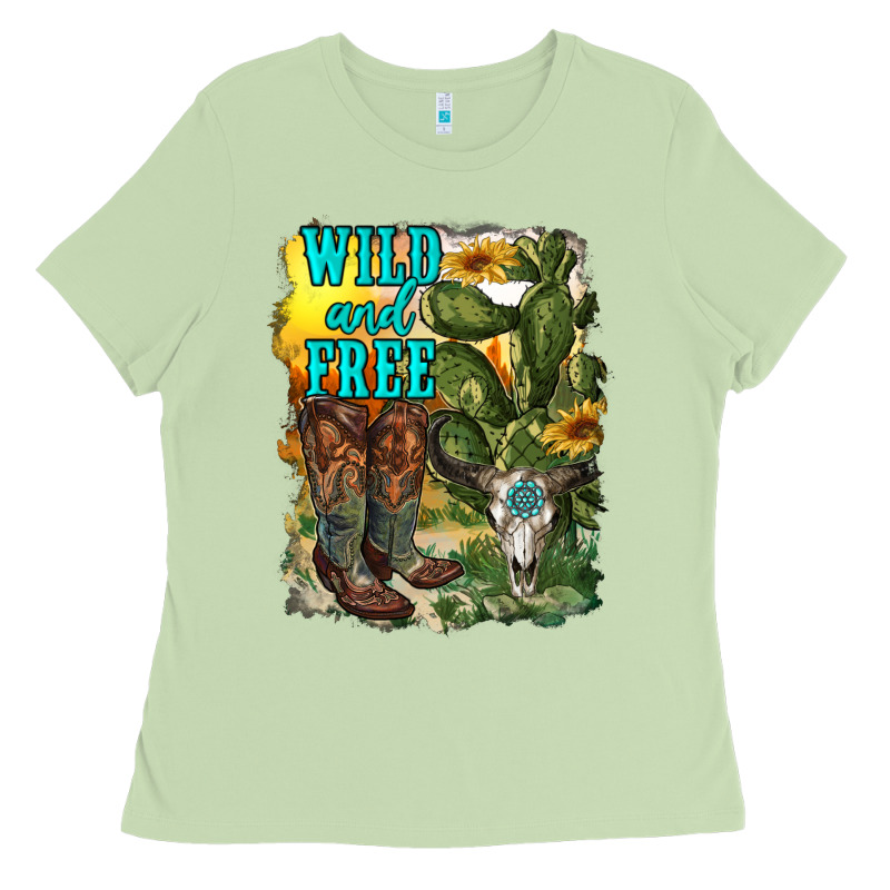 Wild And Free Cowgirl Boots Ladies Tee by RanaPortraitStore | Teevron