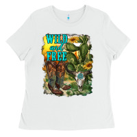 White wild and free cowgirl boots Ladies Tee - RanaPortraitStore