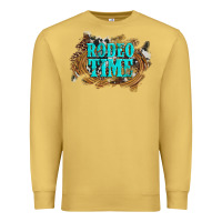 Antique Gold rodeo time  with leopard and cowhide Premium Sweatshirt - Artiststas