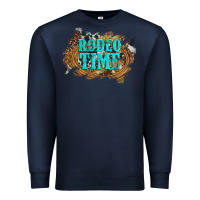 Navy rodeo time  with leopard and cowhide Premium Sweatshirt - Artiststas