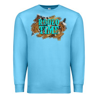 Ocean Blue rodeo time  with leopard and cowhide Premium Sweatshirt - Artiststas