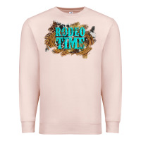 Pale Pink rodeo time  with leopard and cowhide Premium Sweatshirt - Artiststas