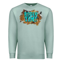 Seafoam rodeo time  with leopard and cowhide Premium Sweatshirt - Artiststas