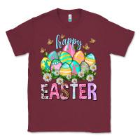 Burgundy Happy Easter with eggs Classic Tee - NancyCooperArtShop