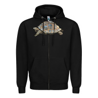 Black Tortoise Illustrations Zipper Hoodie - LillyAllenDesigns