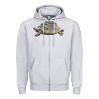 Heather Grey Tortoise Illustrations Zipper Hoodie - LillyAllenDesigns