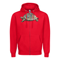 Red Tortoise Illustrations Zipper Hoodie - LillyAllenDesigns