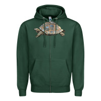 Sports Green Tortoise Illustrations Zipper Hoodie - LillyAllenDesigns