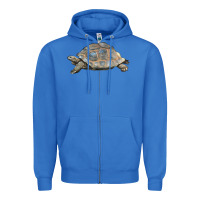 True Royal Tortoise Illustrations Zipper Hoodie - LillyAllenDesigns