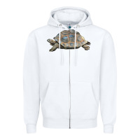 White Tortoise Illustrations Zipper Hoodie - LillyAllenDesigns