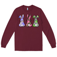Burgundy Easter bunnies Long Sleeve Tee - CowGirlArtShop