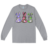 Heather Grey Easter bunnies Long Sleeve Tee - CowGirlArtShop