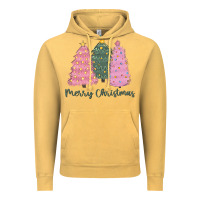 Vintage Mustard merry christmas trees Vintage Hoodie - CowGirlArtShop