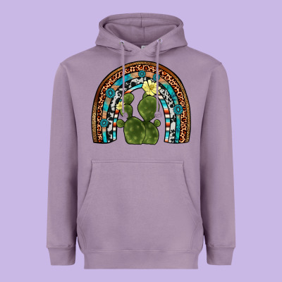Cactus Gemstone Rainbow Heavyweight Hoodie Designed By Artiststas