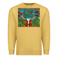 Antique Gold whild child longhorn  cactus cowhide Premium Sweatshirt - Artiststas